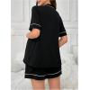 imageVerdusa Womens Maternity 2 Piece Pajama Sets Button Up Short Sleeve Shirt and ShortsBlack