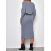 imageVerdusa Womens Maternity 2 Piece Rib Knit V Neck Long Cami Bodycon Dress and Long Sleeve CardiganLight Blue