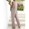 imageVerdusa Womens Maternity 2 Piece Split Tank Top and Loose Pant Sets Pregnancy OutfitApricot