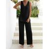 imageVerdusa Womens Maternity 2 Piece Split Tank Top and Loose Pant Sets Pregnancy OutfitBlack