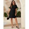 imageVerdusa Womens Maternity Batwing Sleeve Round Neck Short Tunic Dress with BeltBlack