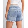 imageVerdusa Womens Maternity Denim Shorts High Waist Ripped Raw Hem Pregnancy Jeans ShortGrey Light Blue