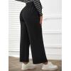 imageVerdusa Womens Maternity Drawstring High Waist Wide Leg Pregnancy Long PantsBlack
