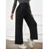 imageVerdusa Womens Maternity Drawstring High Waist Wide Leg Pregnancy Long PantsBlack