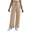 imageVerdusa Womens Maternity Drawstring High Waist Wide Leg Pregnancy Long PantsKhaki