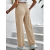 imageVerdusa Womens Maternity Drawstring High Waist Wide Leg Pregnancy Long PantsKhaki