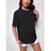 imageVerdusa Womens Maternity Drop Shoulder Short Sleeve Loose T Shirt TopBlack