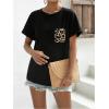 imageVerdusa Womens Maternity Drop Shoulder Short Sleeve Loose T Shirt TopBlack Leopard