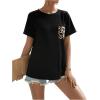 imageVerdusa Womens Maternity Drop Shoulder Short Sleeve Loose T Shirt TopBlack Leopard