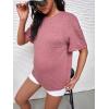 imageVerdusa Womens Maternity Drop Shoulder Short Sleeve Loose T Shirt TopDusty Pink