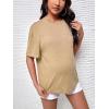 imageVerdusa Womens Maternity Drop Shoulder Short Sleeve Loose T Shirt TopKhaki