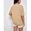imageVerdusa Womens Maternity Drop Shoulder Short Sleeve Loose T Shirt TopKhaki
