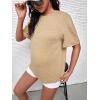imageVerdusa Womens Maternity Drop Shoulder Short Sleeve Loose T Shirt TopKhaki