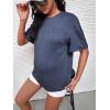 imageVerdusa Womens Maternity Drop Shoulder Short Sleeve Loose T Shirt TopNavy Blue