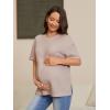imageVerdusa Womens Maternity Drop Shoulder Short Sleeve Loose T Shirt TopPink
