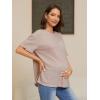 imageVerdusa Womens Maternity Drop Shoulder Short Sleeve Loose T Shirt TopPink