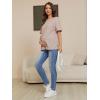 imageVerdusa Womens Maternity Drop Shoulder Short Sleeve Loose T Shirt TopPink