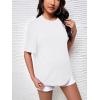 imageVerdusa Womens Maternity Drop Shoulder Short Sleeve Loose T Shirt TopWhite
