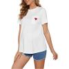 imageVerdusa Womens Maternity Drop Shoulder Short Sleeve Loose T Shirt TopWhite Heart