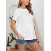imageVerdusa Womens Maternity Drop Shoulder Short Sleeve Loose T Shirt TopWhite Heart