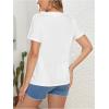 imageVerdusa Womens Maternity Drop Shoulder Short Sleeve Loose T Shirt TopWhite Heart