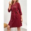 imageVerdusa Womens Maternity Halloween Pajamas Embroidery Patterns 34 Length Sleeve Maternity RobeBurgundy