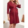 imageVerdusa Womens Maternity Halloween Pajamas Embroidery Patterns 34 Length Sleeve Maternity RobeBurgundy
