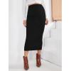 imageVerdusa Womens Maternity High Waist Cable Knit Long Pencil SkirtBlack