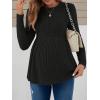 imageVerdusa Womens Maternity Long Sleeve Ruffle Hem Peplum Tee Top Pregnancy T ShirtsBlack