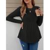 imageVerdusa Womens Maternity Long Sleeve Ruffle Hem Peplum Tee Top Pregnancy T ShirtsBlack