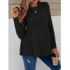 imageVerdusa Womens Maternity Long Sleeve Ruffle Hem Peplum Tee Top Pregnancy T ShirtsBlack