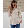 imageVerdusa Womens Maternity Long Sleeve Ruffle Hem Peplum Tee Top Pregnancy T ShirtsKhaki