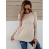 imageVerdusa Womens Maternity Long Sleeve Ruffle Hem Peplum Tee Top Pregnancy T ShirtsKhaki