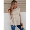imageVerdusa Womens Maternity Long Sleeve Ruffle Hem Peplum Tee Top Pregnancy T ShirtsKhaki