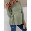 imageVerdusa Womens Maternity Long Sleeve Ruffle Hem Peplum Tee Top Pregnancy T ShirtsMint Green