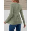 imageVerdusa Womens Maternity Long Sleeve Ruffle Hem Peplum Tee Top Pregnancy T ShirtsMint Green