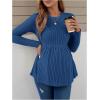 imageVerdusa Womens Maternity Long Sleeve Ruffle Hem Peplum Tee Top Pregnancy T ShirtsRoyal Blue