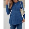 imageVerdusa Womens Maternity Long Sleeve Ruffle Hem Peplum Tee Top Pregnancy T ShirtsRoyal Blue