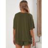 imageVerdusa Womens Maternity Pajama Set 2 Piece Drop Shoulder Top and Short Lounge SetsArmy Green