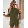 imageVerdusa Womens Maternity Pajama Set 2 Piece Drop Shoulder Top and Short Lounge SetsArmy Green