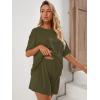 imageVerdusa Womens Maternity Pajama Set 2 Piece Drop Shoulder Top and Short Lounge SetsArmy Green