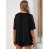 imageVerdusa Womens Maternity Pajama Set 2 Piece Drop Shoulder Top and Short Lounge SetsBlack