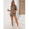 imageVerdusa Womens Maternity Pajama Set 2 Piece Drop Shoulder Top and Short Lounge SetsDark Brown