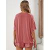 imageVerdusa Womens Maternity Pajama Set 2 Piece Drop Shoulder Top and Short Lounge SetsPink