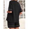 imageVerdusa Womens Maternity Pajama Sets 2 Piece Short Sleeve Top and Short Lounge SetBlack
