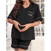imageVerdusa Womens Maternity Pajama Sets 2 Piece Short Sleeve Top and Short Lounge SetBlack