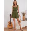 imageVerdusa Womens Maternity Scoop Neck Button Front High Waist Tank RomperArmy Green