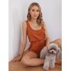 imageVerdusa Womens Maternity Scoop Neck Button Front High Waist Tank RomperBurnt Orange
