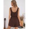 imageVerdusa Womens Maternity Scoop Neck Button Front High Waist Tank RomperCoffee