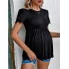 imageVerdusa Womens Maternity Short Sleeve Scalloped Peplum Tee Shirt Pregnancy TopBlack